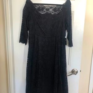 Black Lace Midi Dress